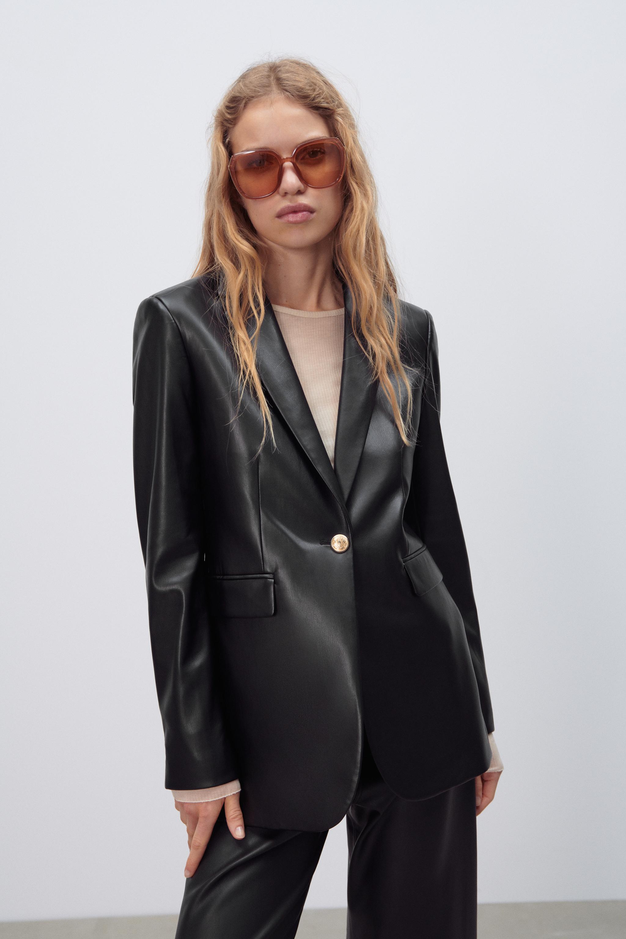 Zara faux leather sold blazer